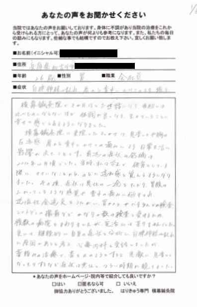 患者さんの声 自律神経失調症の情報サイト